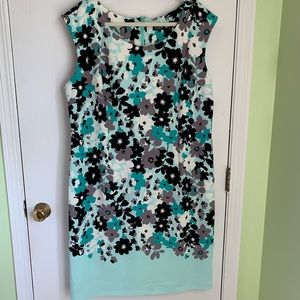 NWT Aqua Floral Sheath Dress